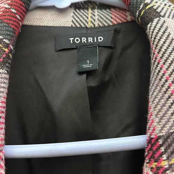 Torrid Belted Plaid Coat (size 1) - Picture 2 of 5